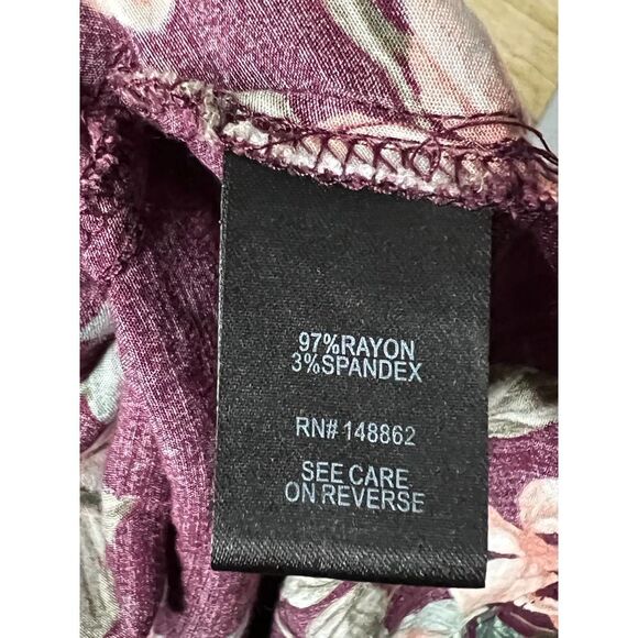 TORRID FLORAL SURPLICE FLOWY BELL SLEEVE BLOUSE CASUAL CLASSIC EVERYDAY SZ. L - Picture 4 of 4